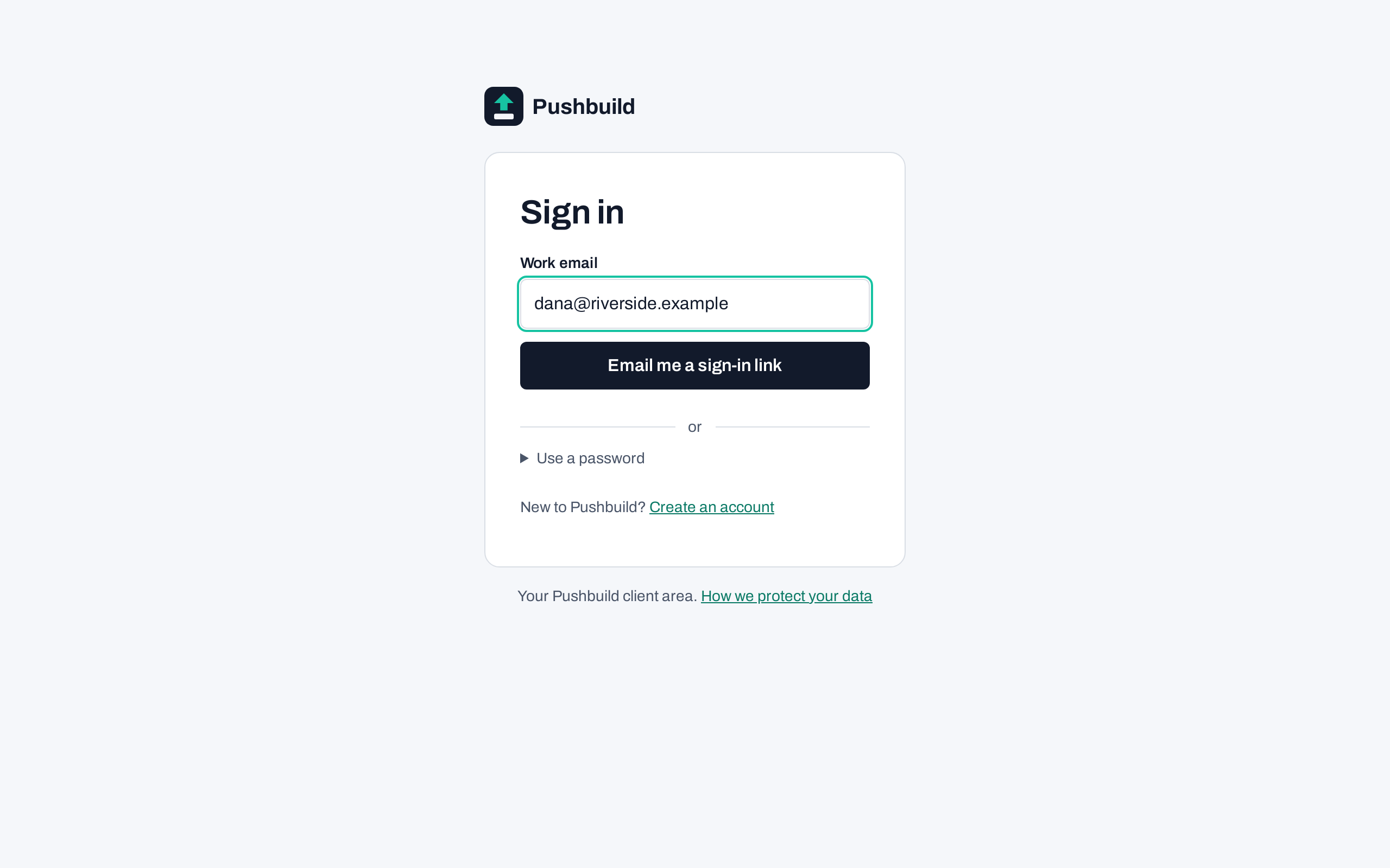 Sign in with an email link