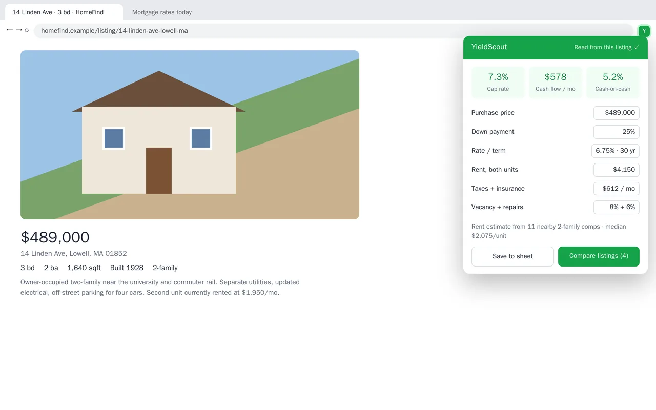 Rental-property analyzer Chrome extension for real-estate investors