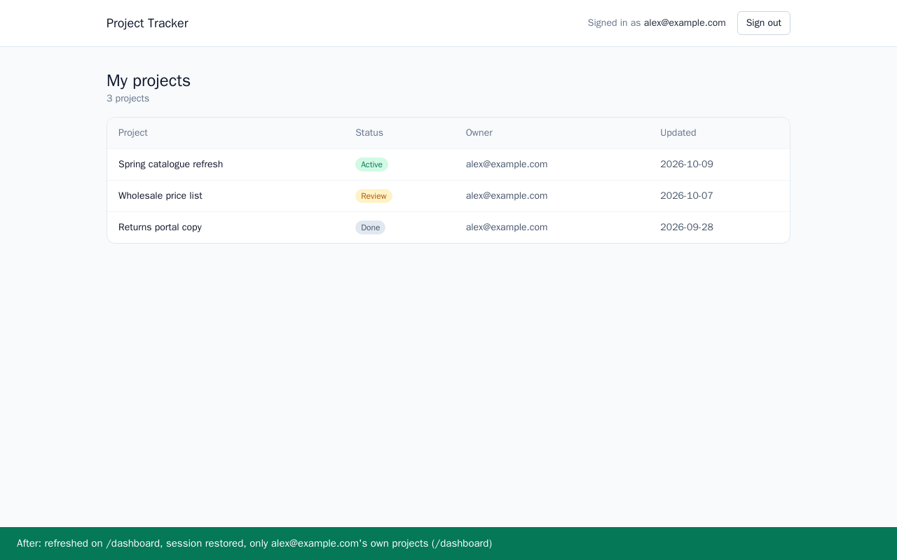 Rescuing a builder-made React app: auth and data-access fixes, second view