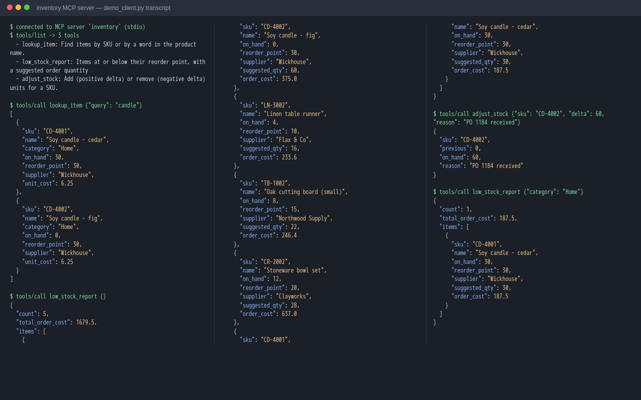 Inventory MCP server for Claude Code / Claude Desktop
